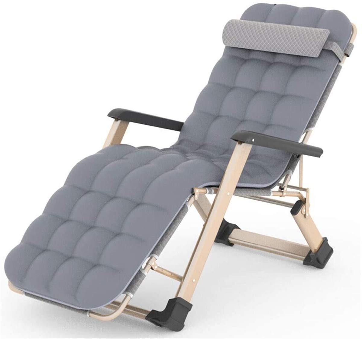 Chaises longues classiques Chaise longue/Zero Gravity Bleu, avec coussin en coton épais Chaise longue de lit pliante portable Chaise longue de balcon en tissu Oxford double, chaise longue The New