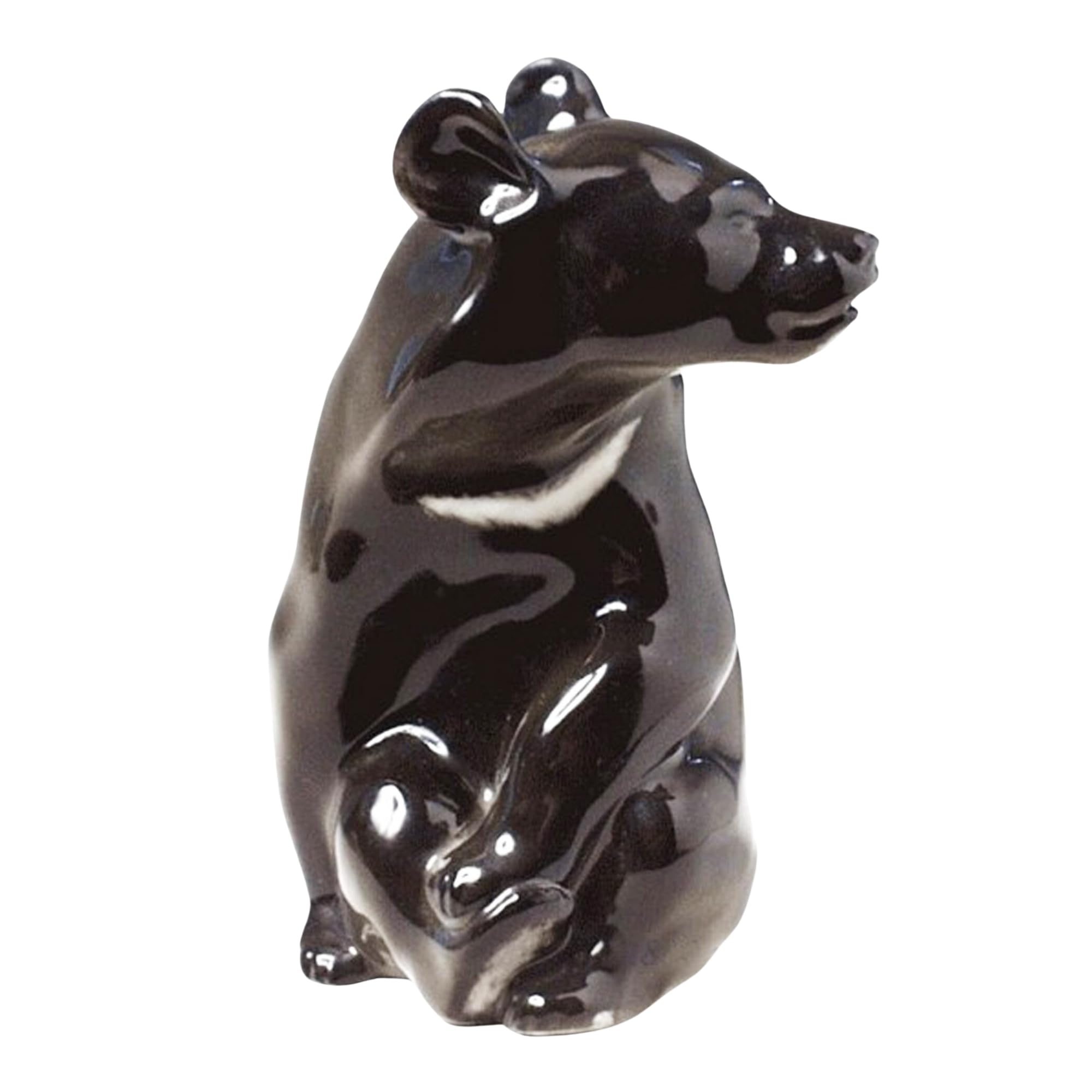 Needzo Lomonosov Hand-Painted Porcelain Himalayan Black Bear Figurine - Authentic Craftsmanship, Exquisite Collectible Décor, 5.125" Height