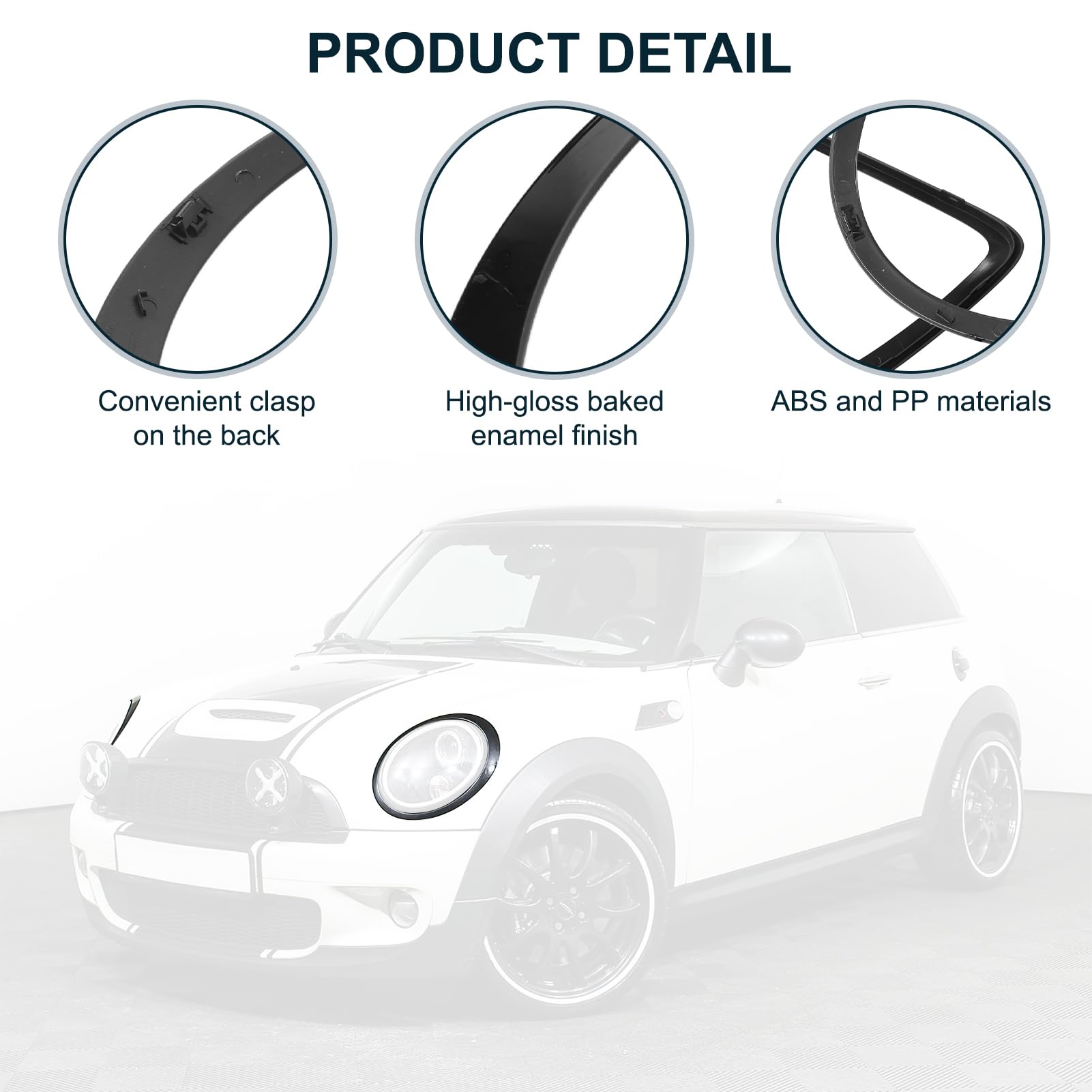 Headlight Frame Taillight Cover Trim Ring For Mini Cooper S JCW