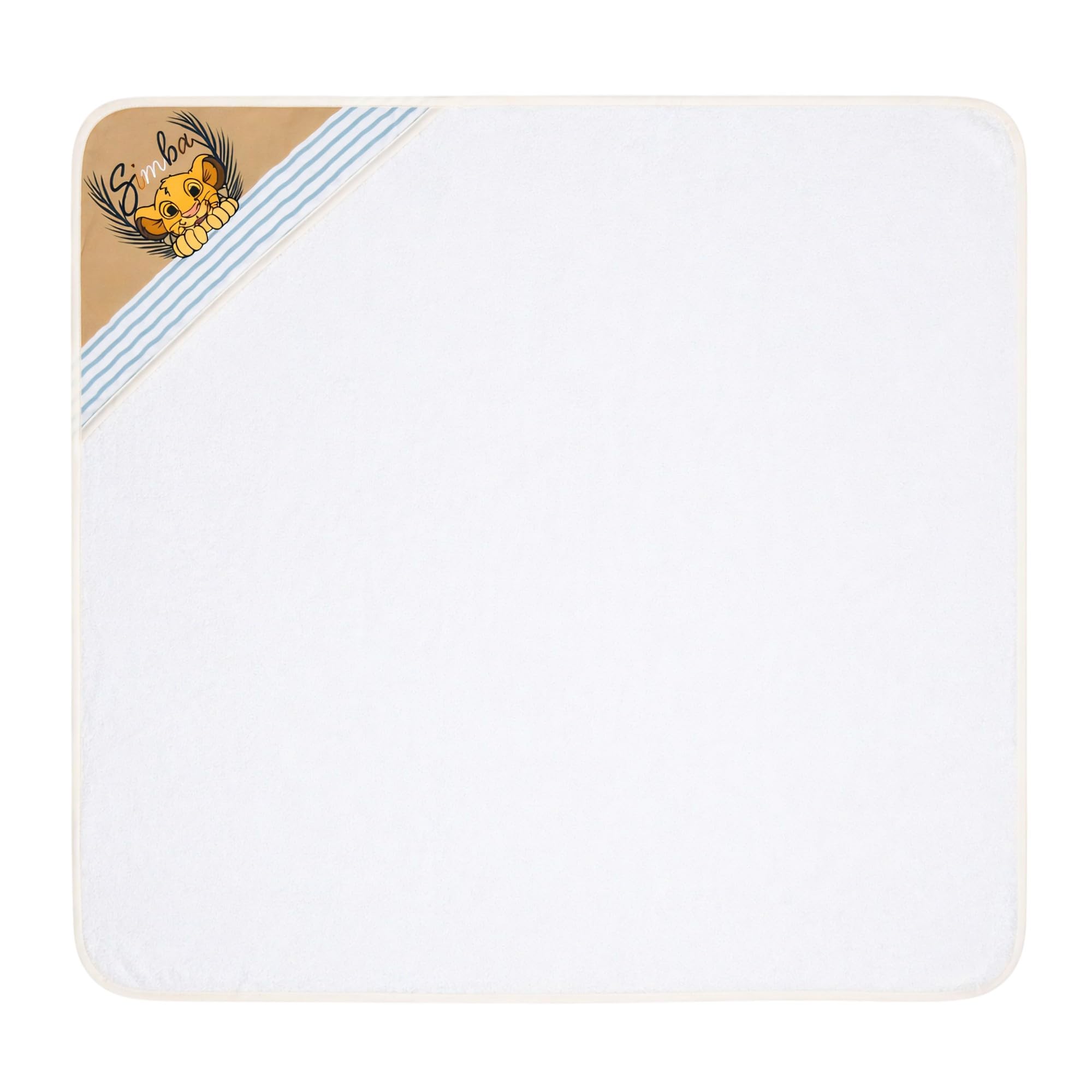 Ellepi Accappatoio Neonato Disney Baby Triangolo 75x75 cm – Idrospugna Innovativa Ultra Assorbente e Morbidissima – Telo Bagno Neonato con Cappuccio Simba e Milù (Simba)