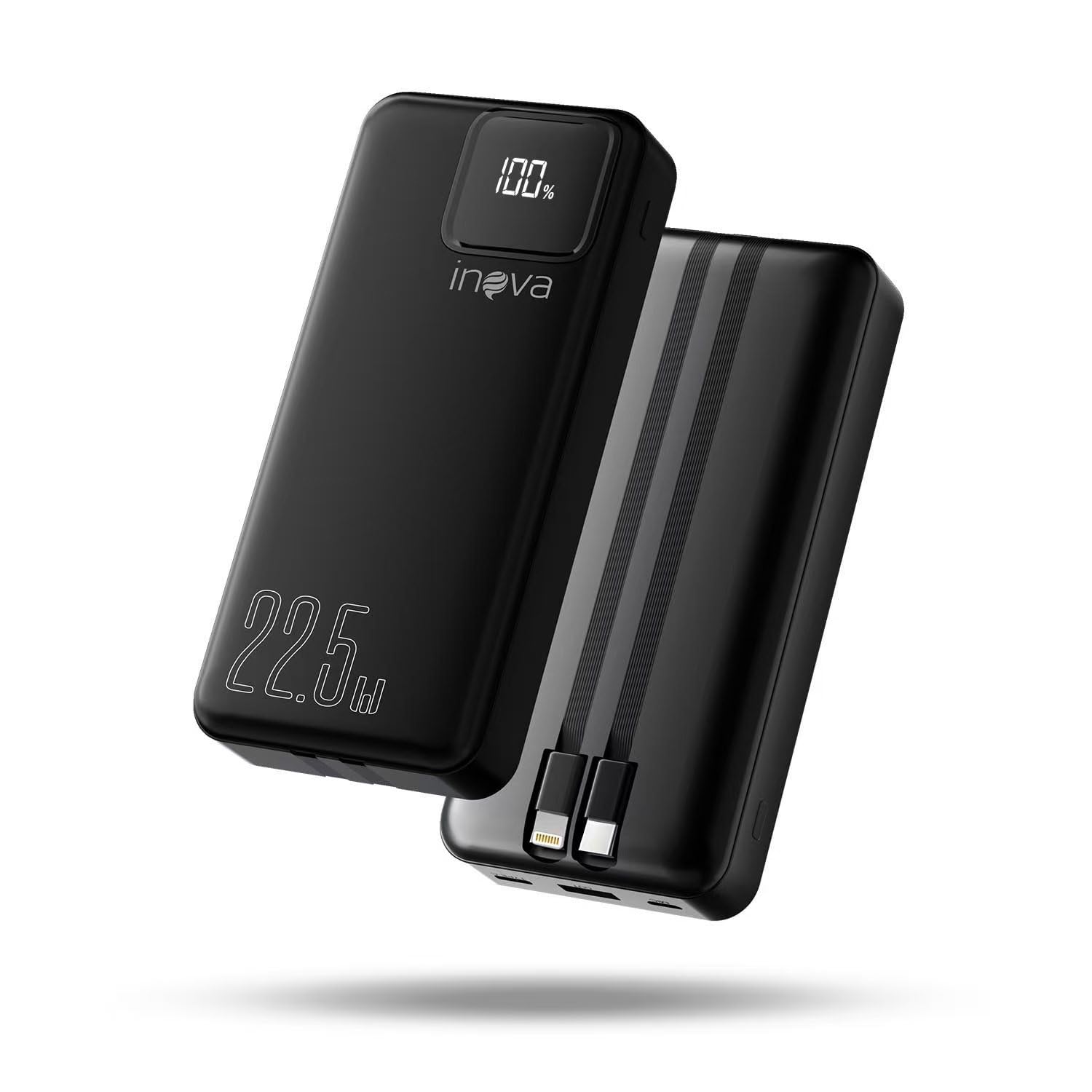 Power Bank, Carregador Portátil de 20000mAh com Carga Rápida, Múltiplas Portas, Design Leve e Proteção Inteligente para Dispositivos iOS e Android/USB/Type-C/Preto/(MD-12412) - 20000mAh-Display - Preto