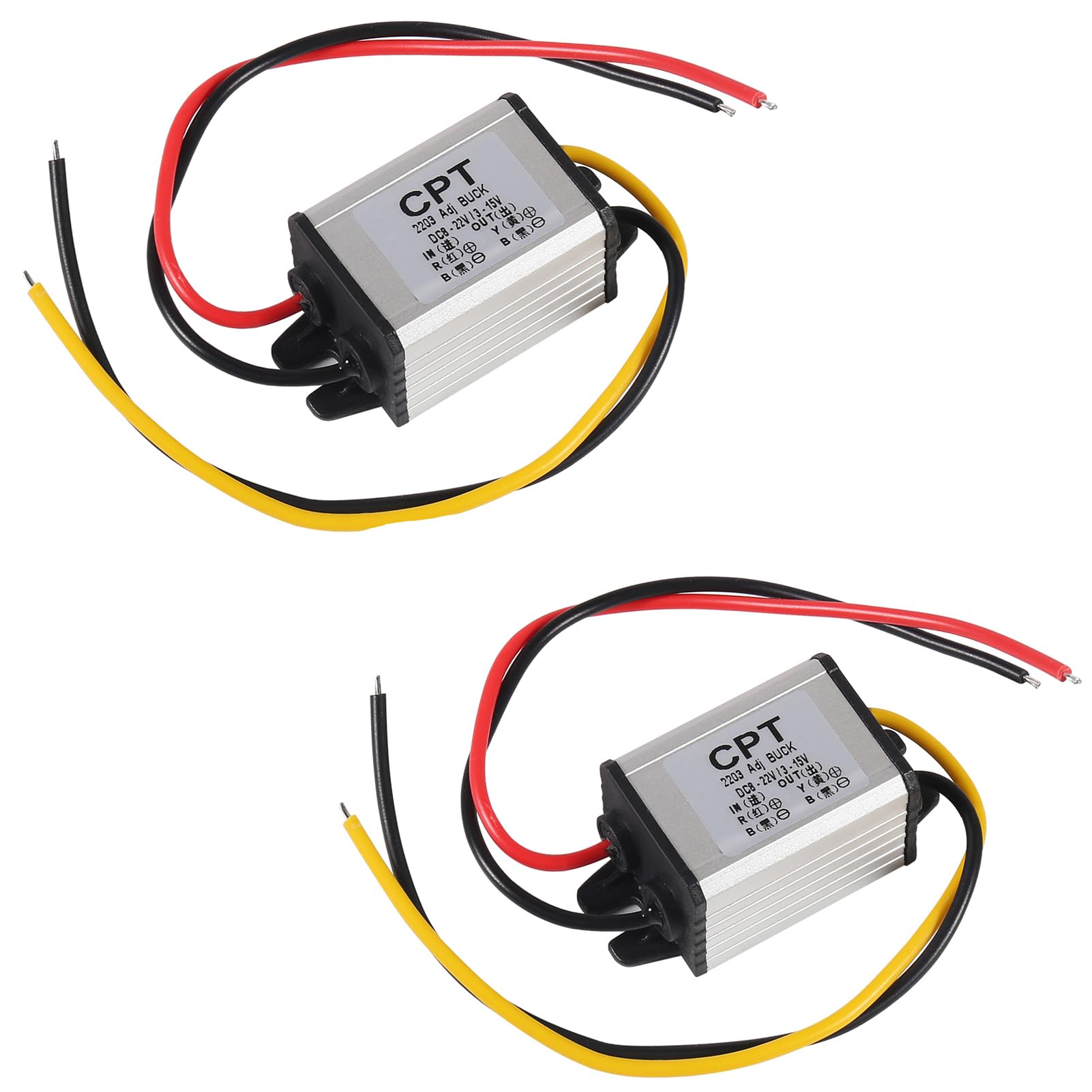 2x DC Step-Down Konverter 8–22V Auf 3–15V, 3A – Regelbarer Spannungsregler Für Auto, LKW, LED