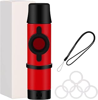 RANMING Plastic Kazoo,Adjustable Tone Kazoo,Kazoos for Adult Kids,Kazoos Musical Instruments with 6 Pcs Kazoo Diaphragms,Good Companion for Guitar,Ukulele,Violin,Piano.（Red)