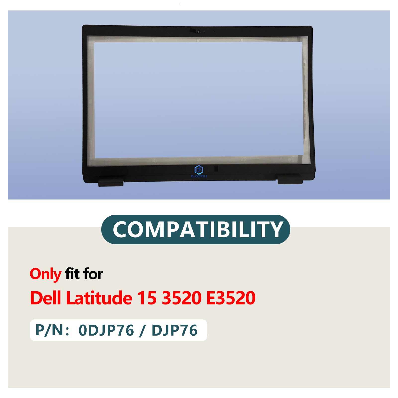 D-KXCPELE New Laptop Front Bezel Replacement for Dell Latitude 15 3520 E3520 LCD Bezel LCD Frame 0DYG7C DYG7C