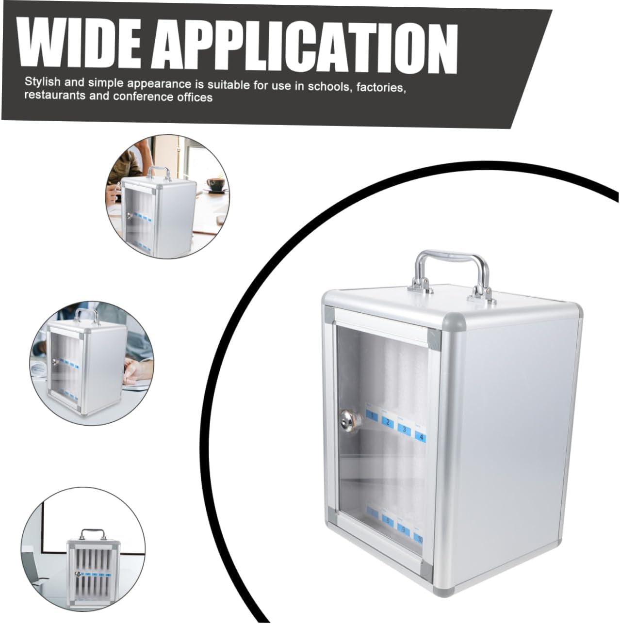 Ciieeo Mobile Phone Storage Locker Box 12-Slot Waterproof Cellphone Organizer with Handle Design for Office Classroom Meeting Use