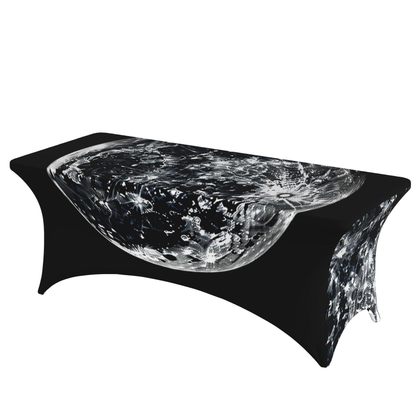 Nappe lune pour tables rectangulaires de 1,8m en élasthanne