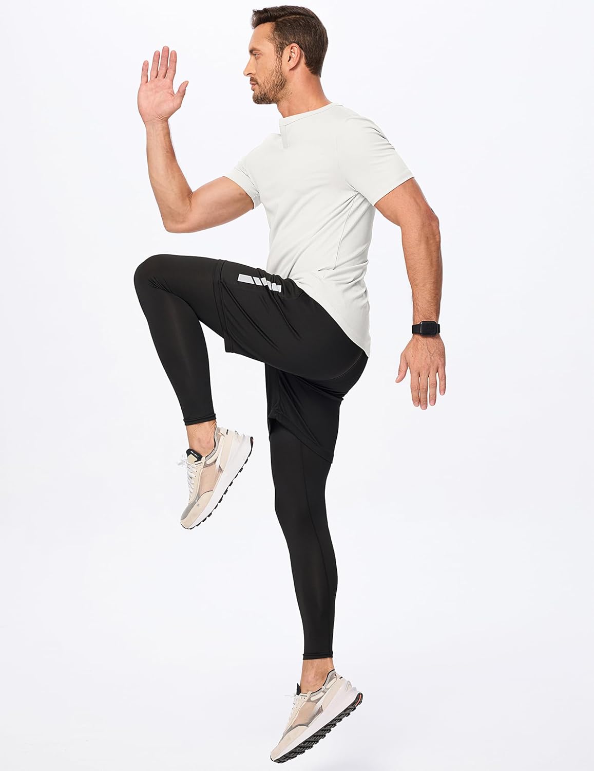 JMIERR Men's Muscle V-Neck T Shirt Short Sleeve Longline Ribbed Henley Shirt Gym Workout Athletic Tee Shirts - Image 6