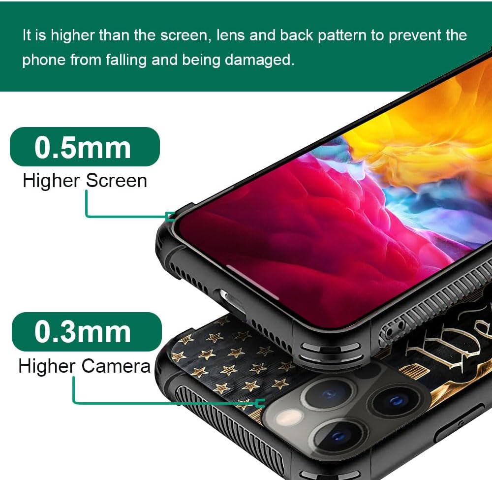 DAIZAG Compatible with iPhone 15 Pro Case,All-Round Protection Shockproof Anti-Scratches TPU Cover,Cases for Man Woman-We The People USA Flag Wood Grain American Flag - Image 2