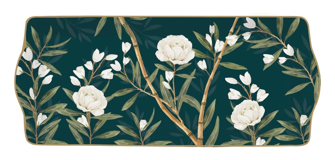 COFFRET PLAT A CAKE 35X15CM EN PORCELAINE ROYAL PEONIES