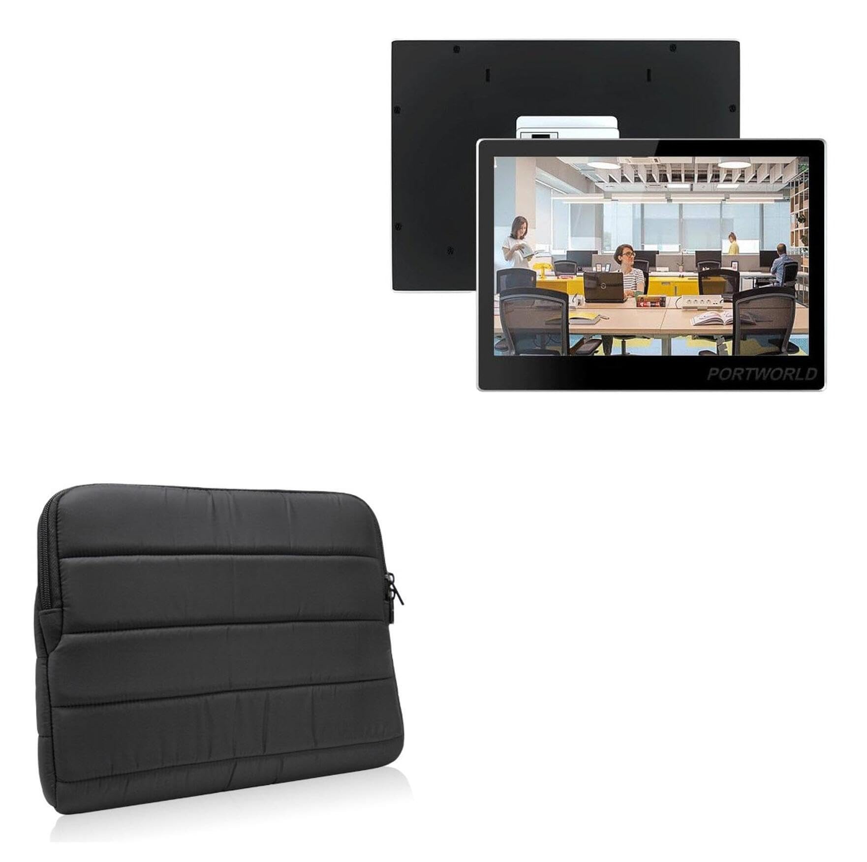 BoxWave Case Compatible with Geekland GK-YCSM10P-V11 (10 in) - Polar Jacket, Puffy Padded Material Zip Up Sleeve Pouch - Jet Black