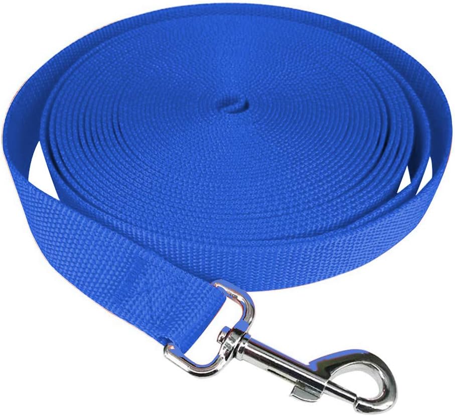 iNeith Dog Leads Training Leash for Camping Tracking Training Obedience Backyard Play 10m 33ft Long Nylon (Blue)