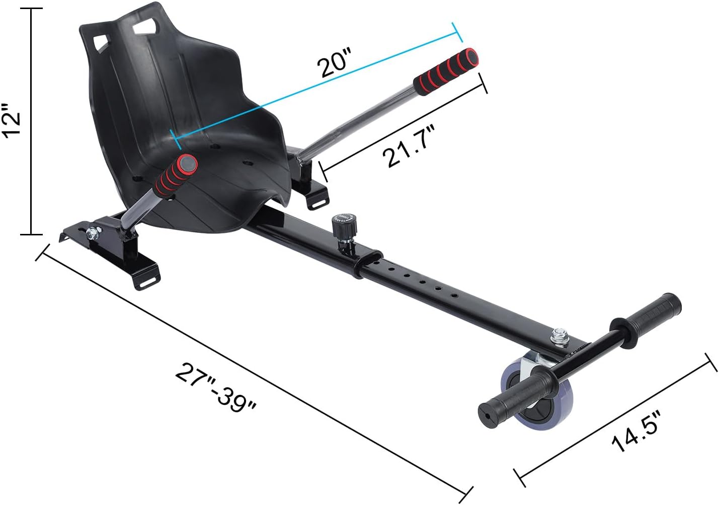 Hoverboard Go-Kart Attachment for Kids & Adults - Compatible with 6.5"-10" Hoverboards - Safe, Adjustable, and Easy to Assemble