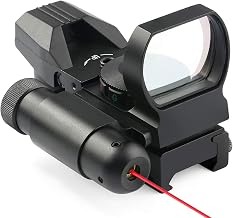 Reflex Viewfinder - Red and Green 4-Point Sight Optics with Integrated Red Laser Sight with 20mm Standard Bases