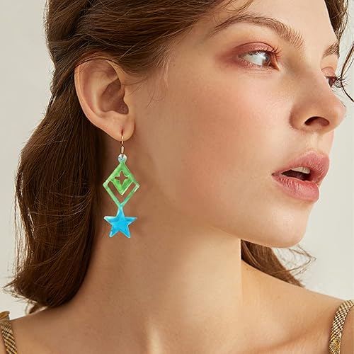 Miniatura 7 de FineInno 2 moldes de resina para pendientes para joyas con 140 accesorios para aretes, mariposa, luna, estrella, kit de joyería de silicona, molde