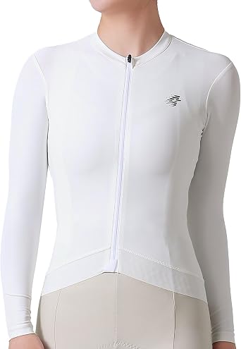 LAMEDA Cycling Jersey Women Long Sleeve, Bike Shirts for Women with Pockets, Breathable Biking BicycleTops for Road Riding