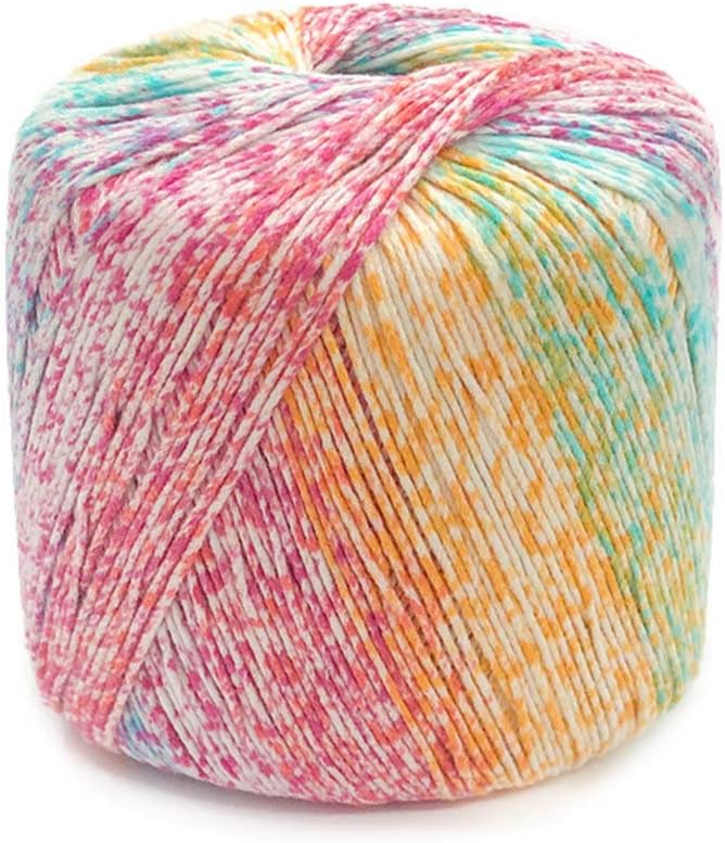 Yarn 1 Roll Gradient Cotton Yarn Skeins Color Segment Dyed Cotton Yarn DIY Hand