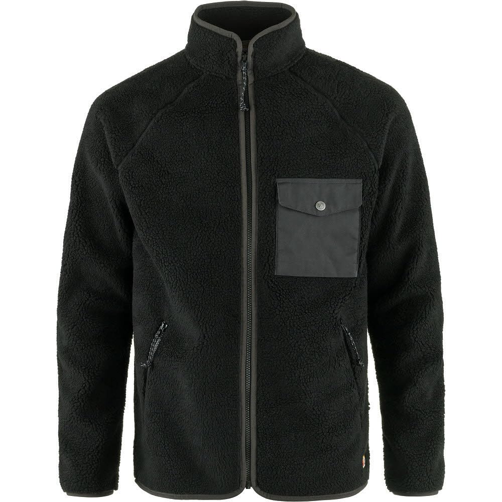 Fjallraven 84158-550-030 Vardag Pile Fleece M Sweatshirt Men's Black-Dark Grey Size m