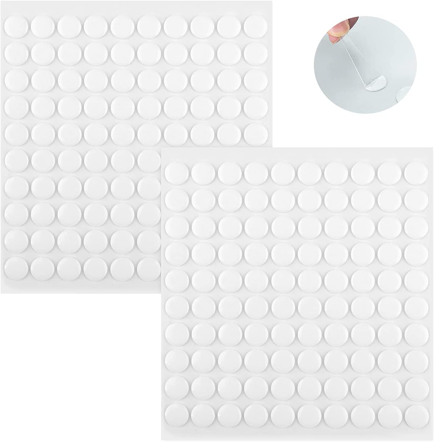 200 PCS Double Sided Adhesive Dots, Clear Removable Sticky Putty No Trace Round Adhesive Putty for Wall Hanging Festival Decoration (10mm)