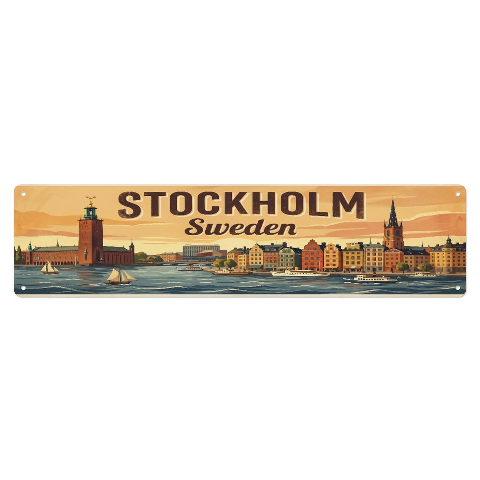 Tgrcjimh Style Metal Tin Sign Vintage Sweden Stockholm