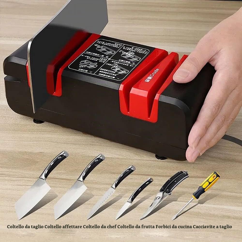 Affilatrice elettrica Da Casa, Rivestimento Diamante, Motore Potente da 60W, Affilatrice elettrica Professionale, Temperamatite Tre in Uno Per Coltelli da Cucina, Forbici e Cacciaviti
