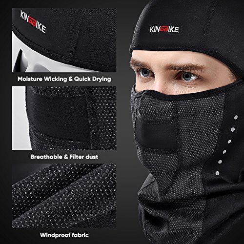 KINGBIKE Balaclava Ski Mask Motorcycle Running Full Face Cover Black (Mixed Style) - Thumbnail 7