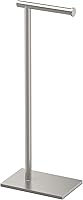 Gatco 1431SN Freestanding Toilet Paper Holder, Satin Nickel 22.25" Modern Rectangle Base Stand - Drill-Free Weighted Tissue Dispenser
