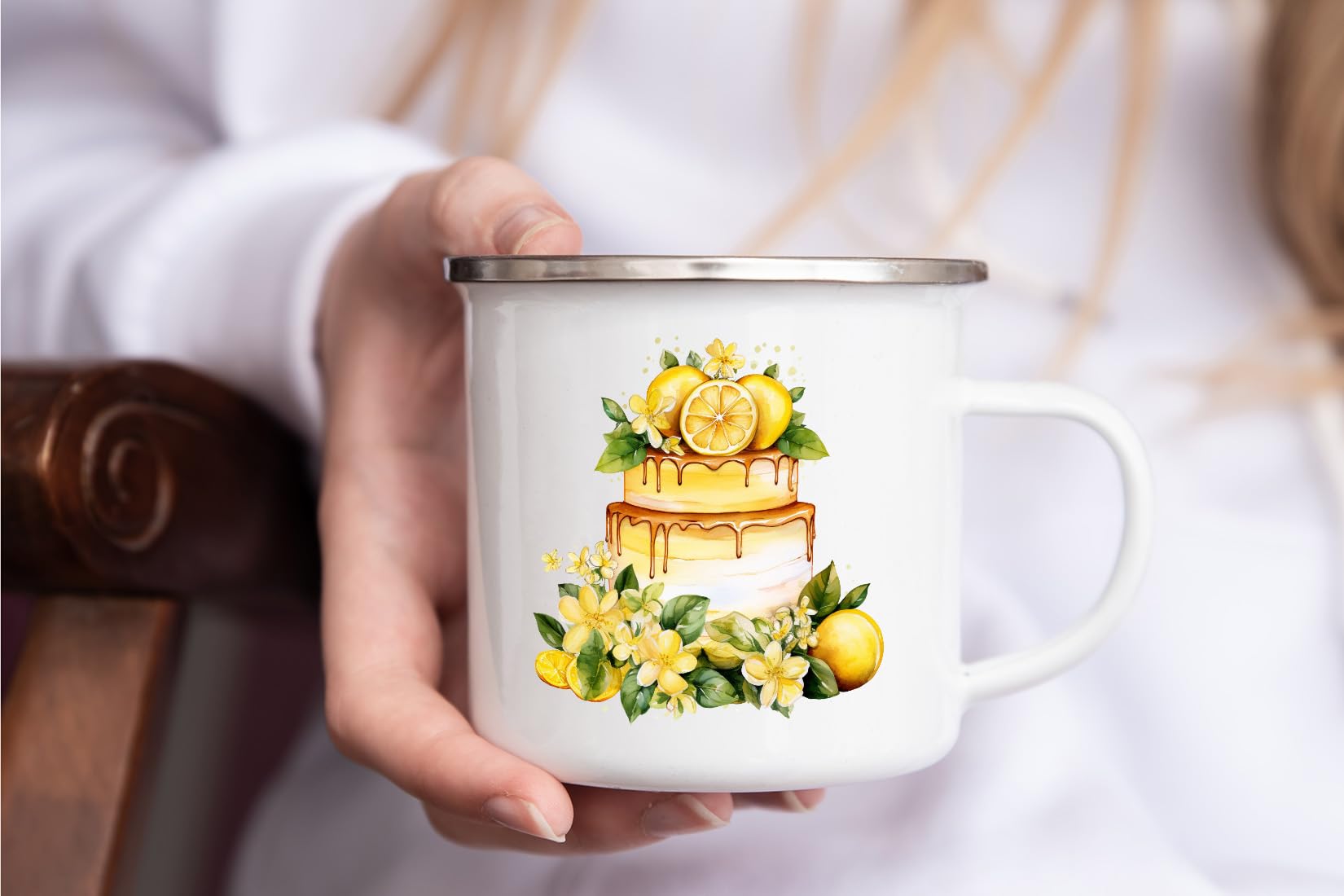 MAXIKIWI - Tazza da campeggio smaltata resistente per caffè o tè, per