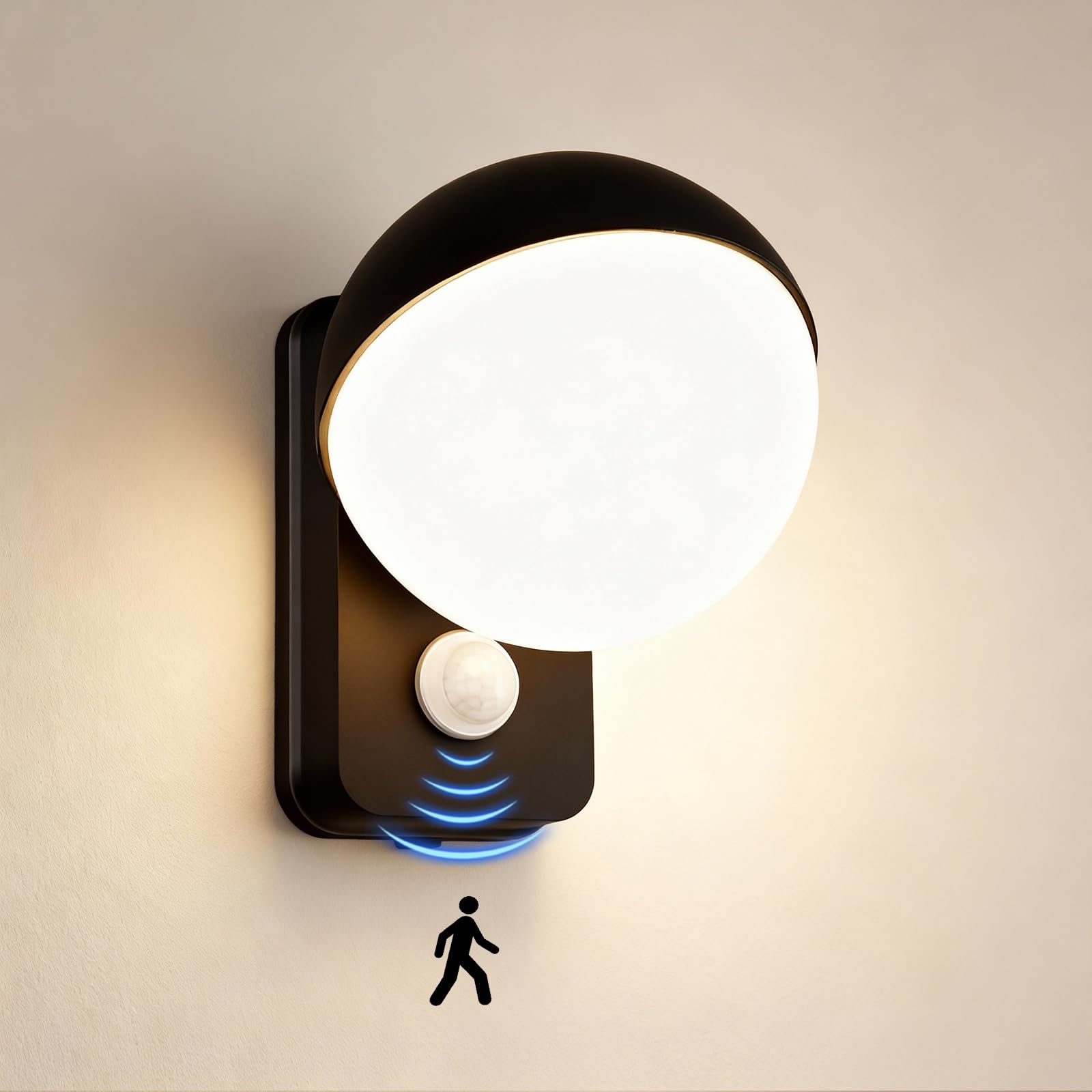 Outdoor Wall Light with Motion Sensor, 18W LED Wall Lights, 3000K Warm White, IP65 Waterproof, Aluminum Exterior Motion Porch Light, Anti-Rust Modern Outside Wall Sconce for Garden Doorway Patio (18W)