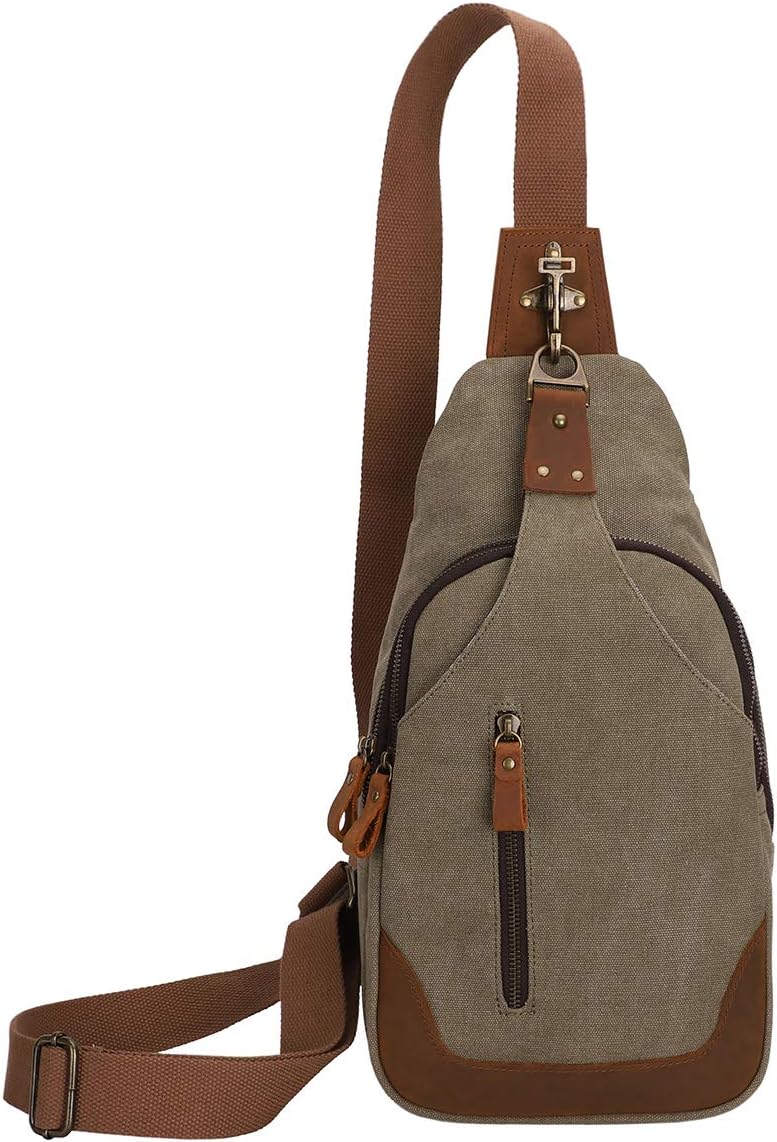 KL928 Canvas Sling Bag Crossbody Bags Casual Shoulder Daypack for Men Women