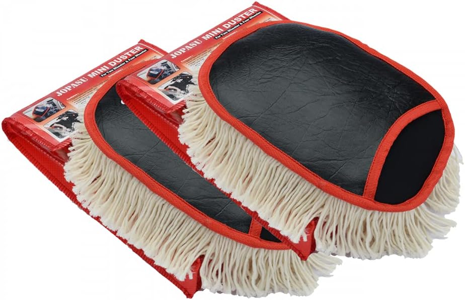 JOPASU Microfiber Mini Duster Brush (Pack Of 2) For Cleaning Dust From Car Interiors & Bikes. Scratch Proof, Water Saver & Eco-Friendly Brush, Black