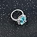 Uloveido Fashion Emerald Cut Birthstone Ring Simulated Aquamarine Antique Women's Ring Engagement Wedding Jewelry (Size 8)