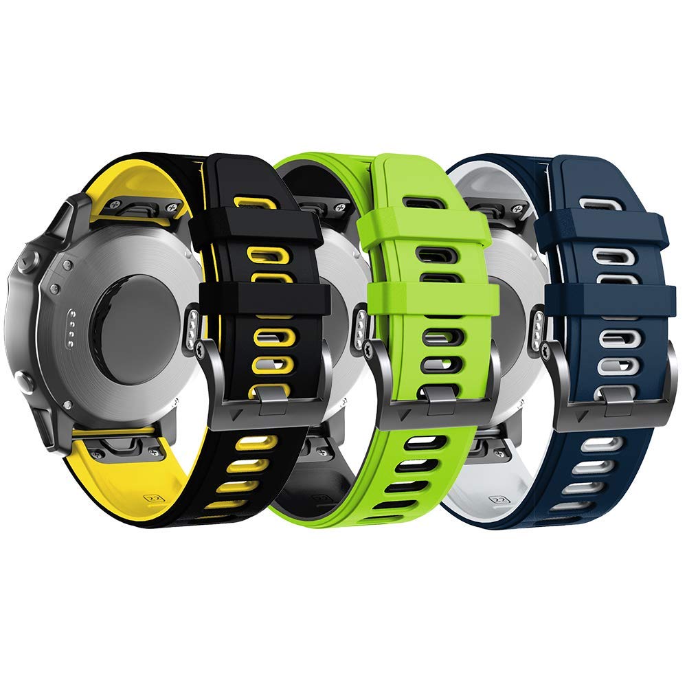 Bracelet Silicone Compatible Garmin Fenix 6/7/Epix 2 - Bande De Remplacement Noir/Gris
