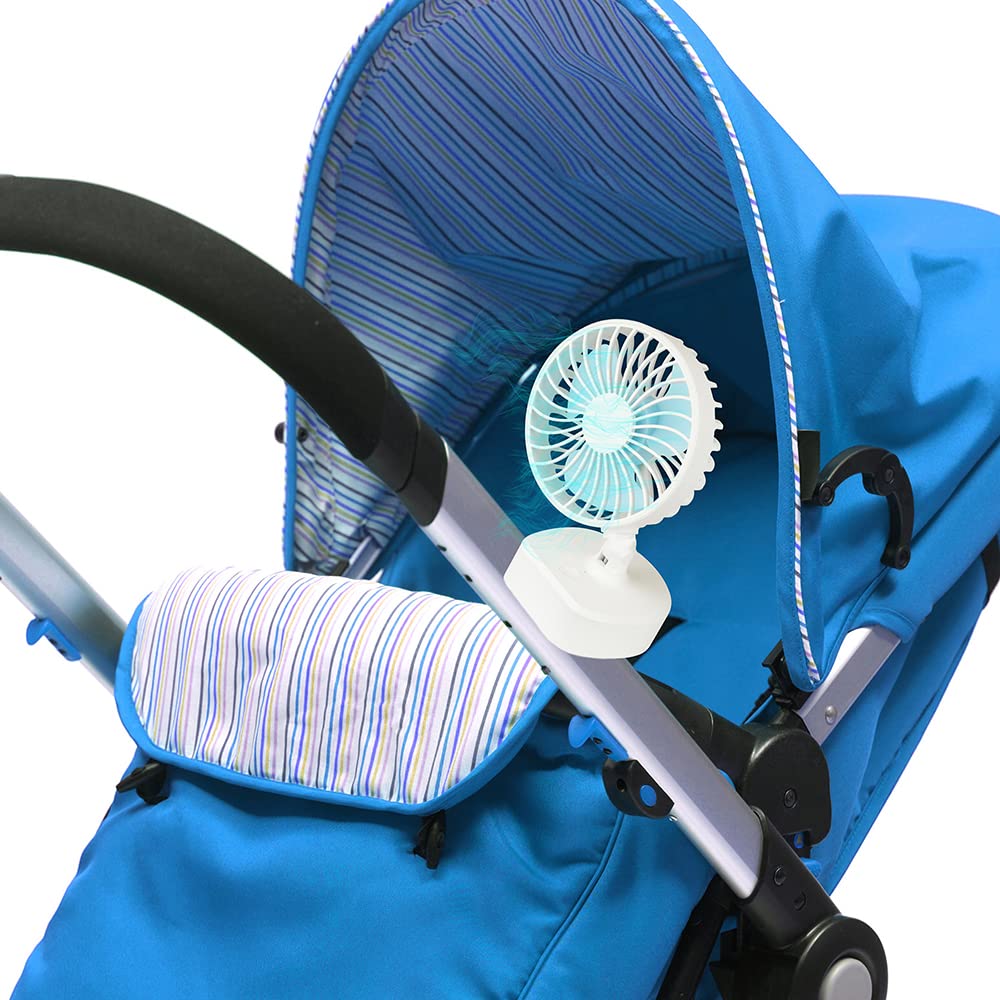 STAYCOOL Mini 4" Quiet Portable and Personal USB Rechargeable Clip or Desk Fan, 3 speeds, 360 adjustable - Image 4