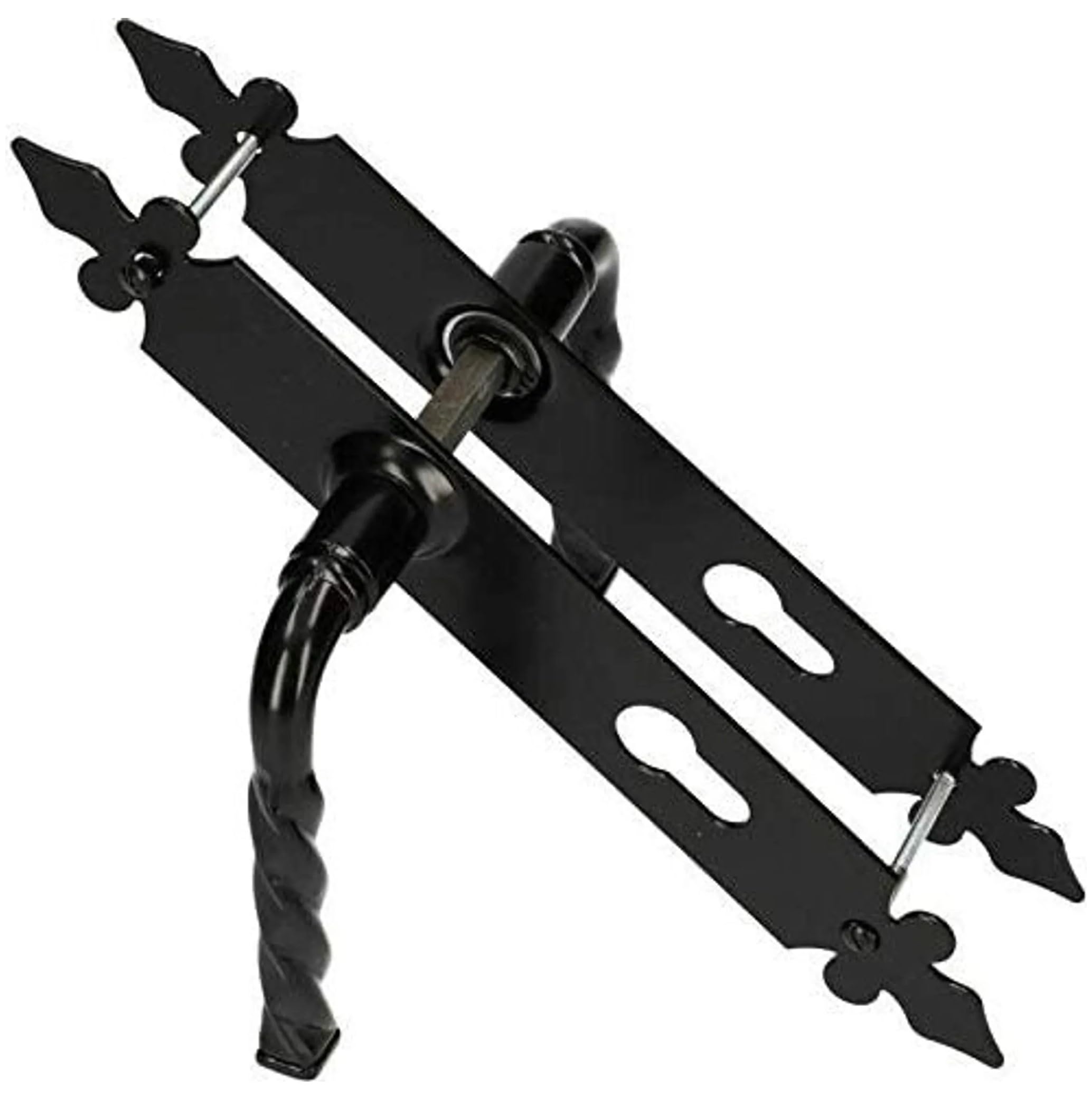 KOTARBAU® Door Handle pz 72mm Door Handle Door Handle Decorative Black Universal Indoor Outdoor Wrought Iron Rust Resistant