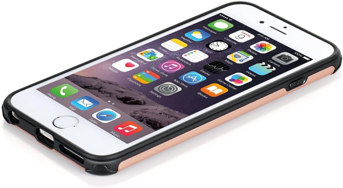 iPhone 6 Plus Case, iPhone 6S Plus Case, BENTOBEN 2 in 1 Slim Hybrid Anti Slip Durable Bumper Shockproof Rugged Cover Protective Case for iPhone 6 Plus/6S Plus (5.5 inch), Rose Gold & Black