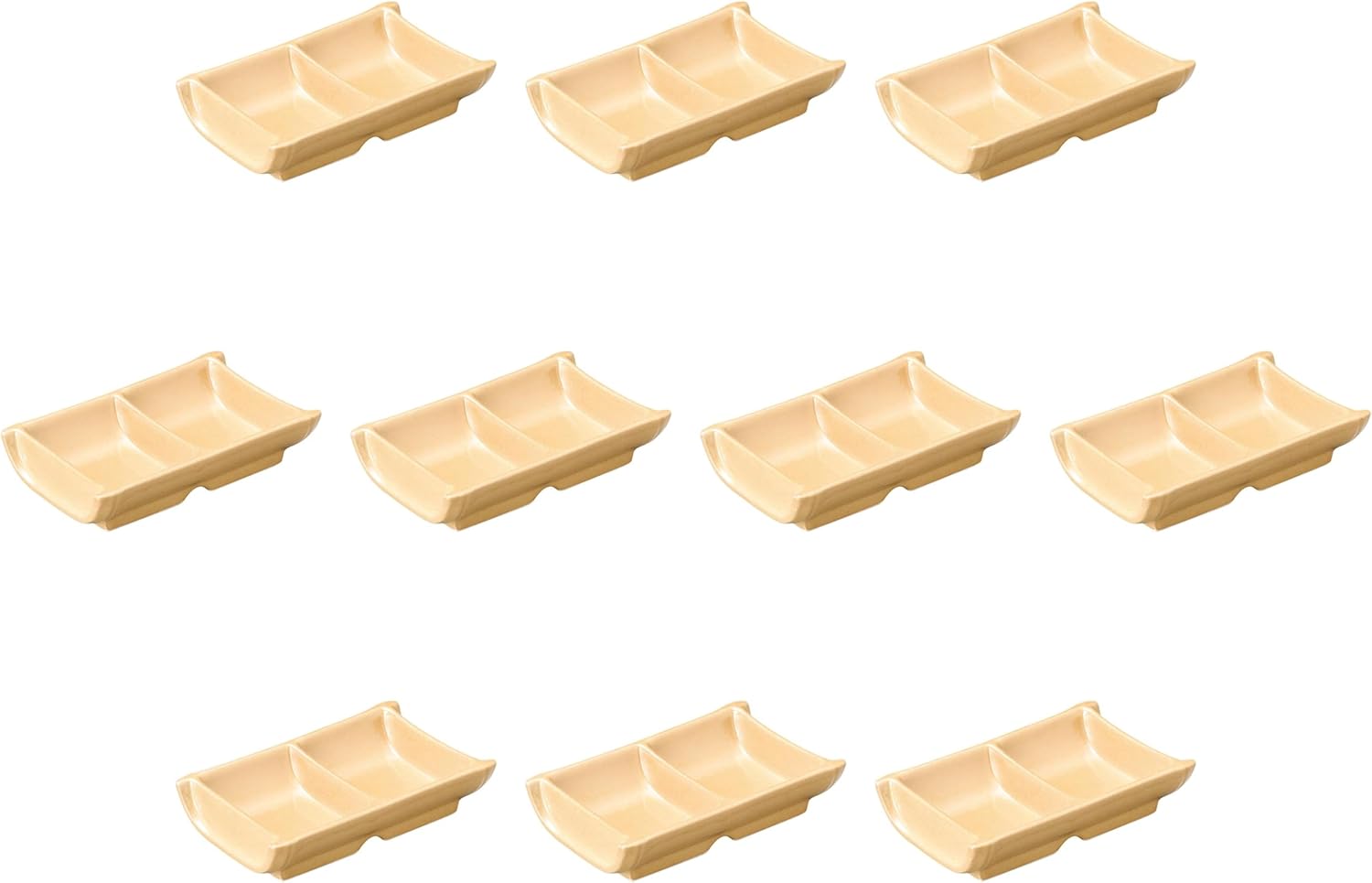 10個セット 竹型二品薬味入 [ 14.5×9×3.5㎝ ] |