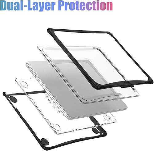 Miniatura 6 de IBENZER Hexpact - Funda compatible con MacBook Air 2025 2024 2023 2022 de 13 pulgadas M4 A3240 M3 A3113 M2 A2681, funda resistente y cubierta de