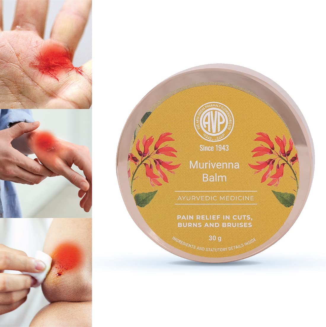 See full amazon price history chart for AVP Murivenna Balm 30g | Ayurvedic Antiseptic First Aid Balm |Balm for Cuts and Wounds, Sport Injuries - Sprain and Aches |Good for Superficial Burns |No Burning Sensation |Paraben Free |Chemical Free AVP Murivenna Balm 30g | Ayurvedic Antiseptic First Aid Balm |Balm for Cuts and Wounds, Sport Injuries - Sprain and Aches |Good for Superficial Burns |No Burning Sensation |Paraben Free |Chemical Free (B0B5DN9X47) Amazon Price History, Amazon Price Tracker