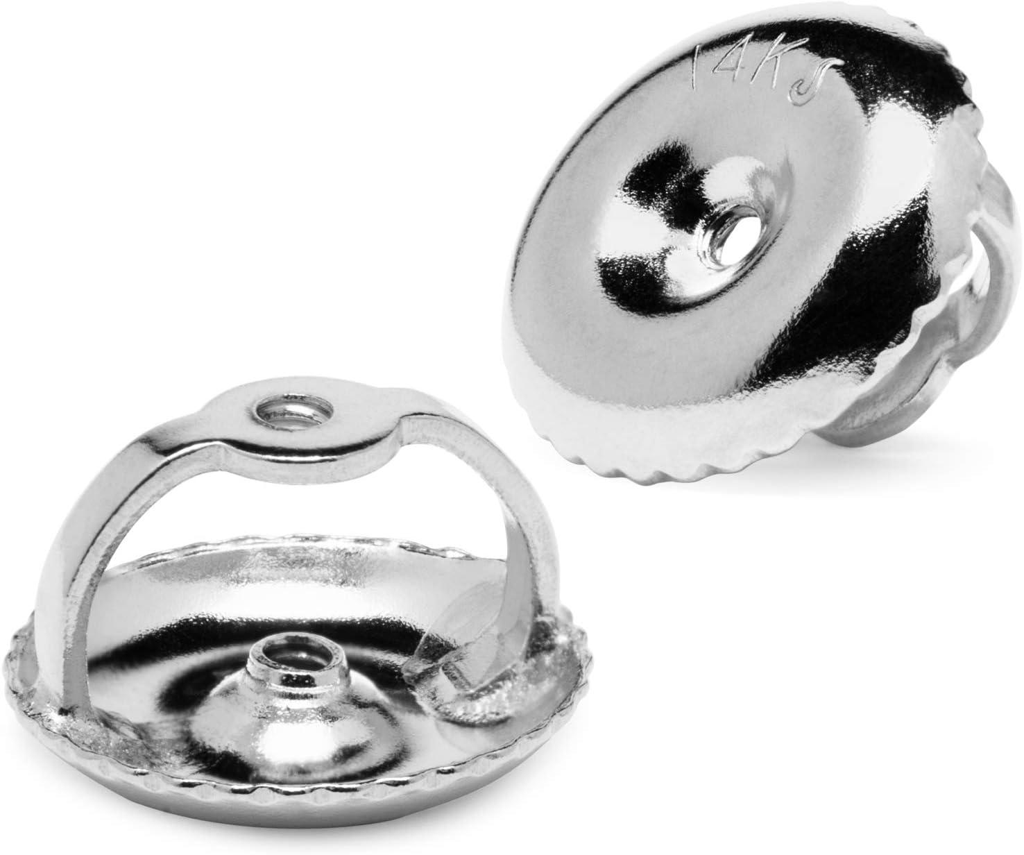 Everyday Elegance Solid 14K White Gold Two Earring Back