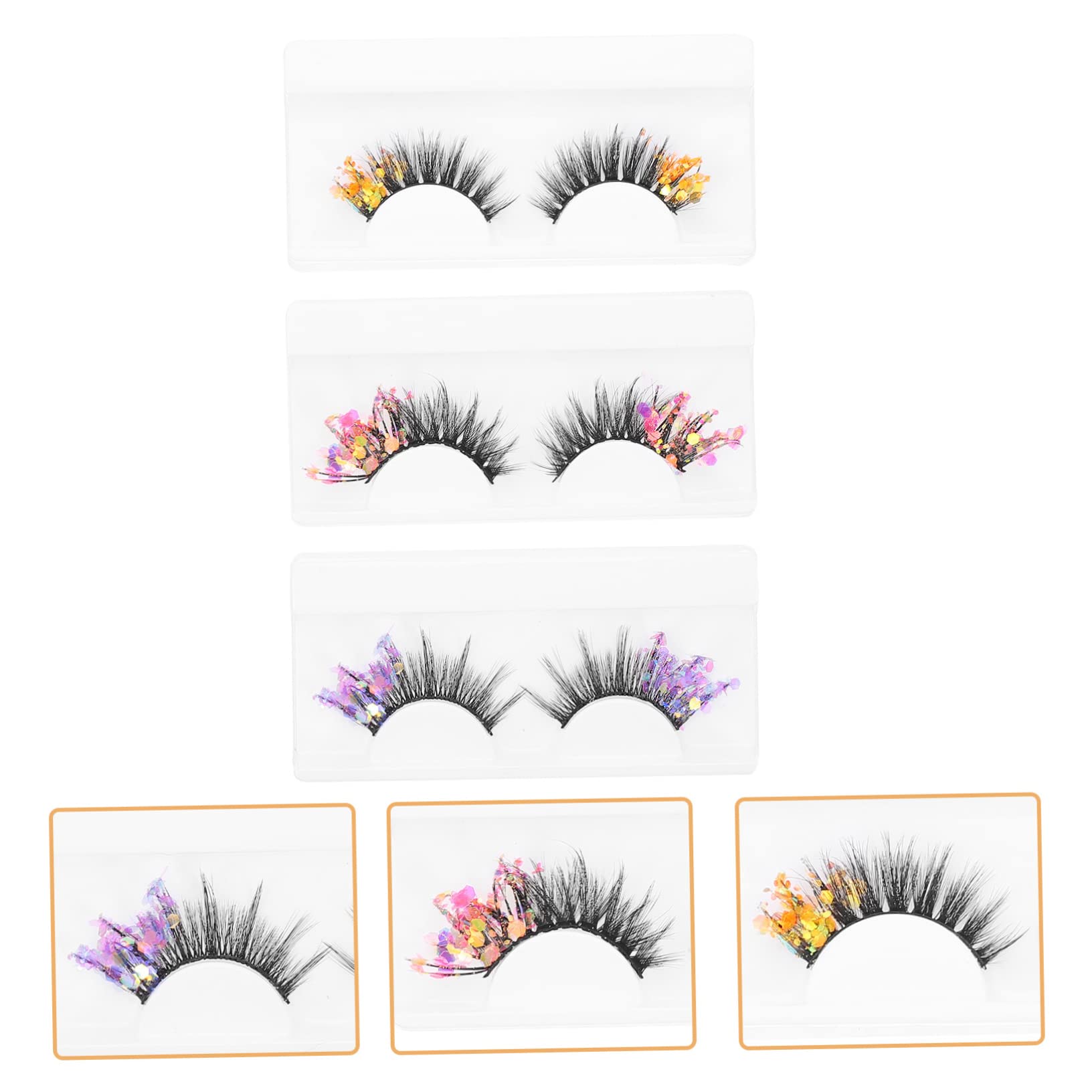 Healeved 12 Paires Faux cils fluorescents fake lashes extensions de cils de couleur faux cils longs faux cils naturel aspect naturel des cils maquillage des cils Fibre de haute qualité