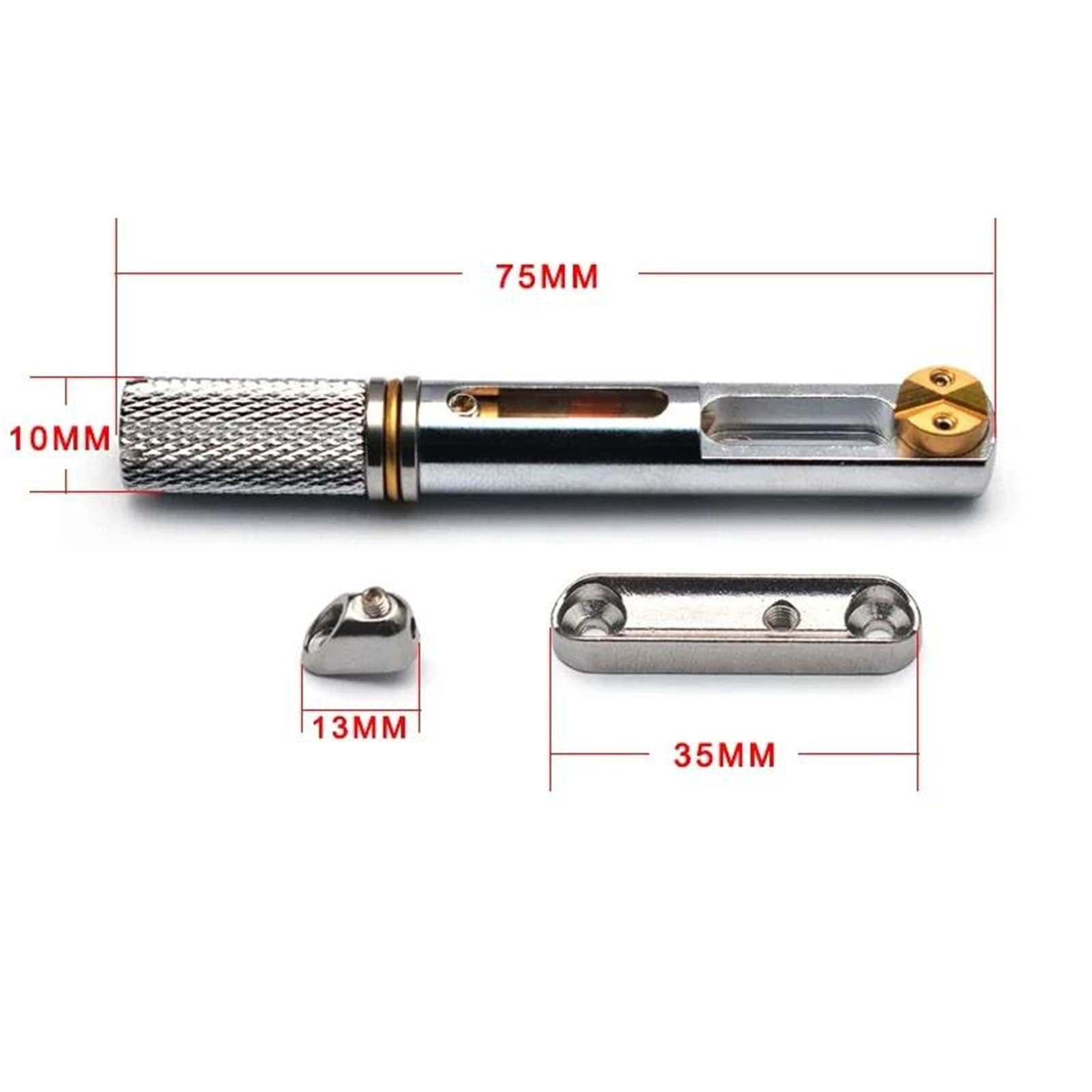 Zestaw 7 elementów mostka do gitary elektrycznej w kształcie siodełka bez główki z kluczem czarno srebrny Mostek Gitary(Black x 7pcs)