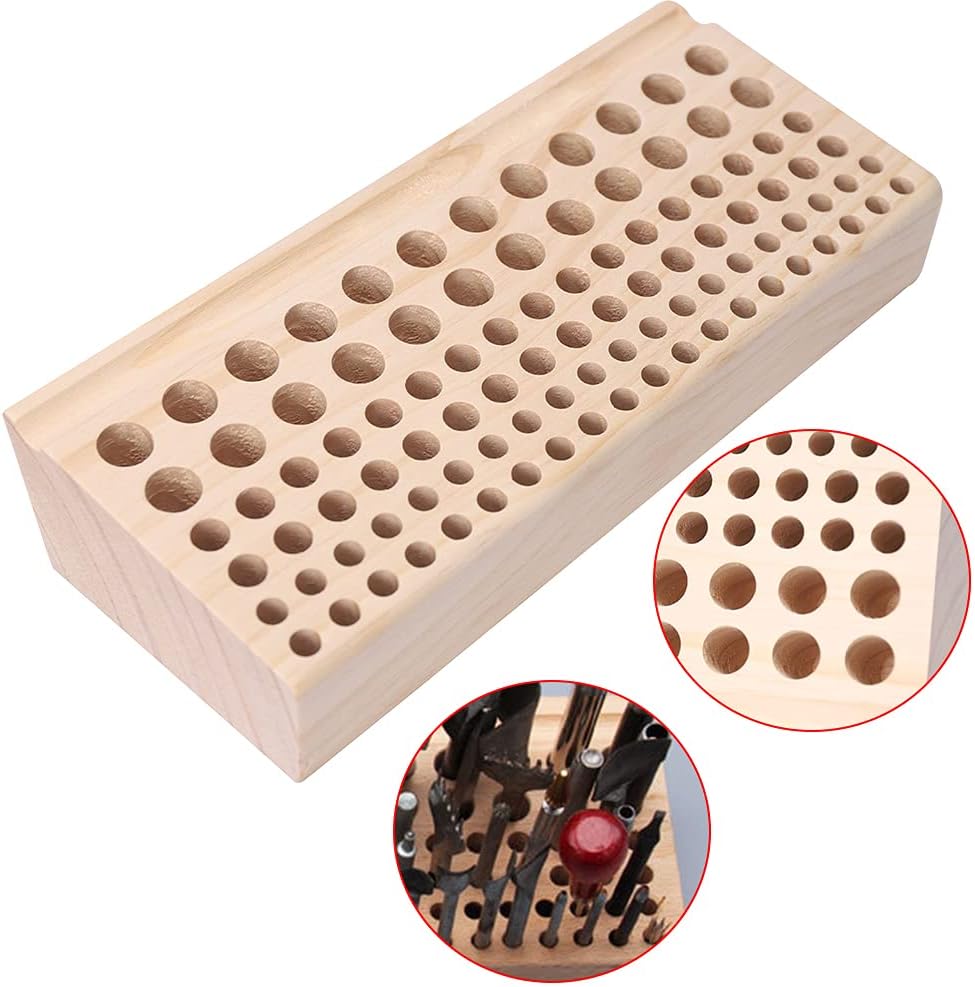 98 Holes Leather Craft Wood Tool Rack Carving Tool Wooden Holder Different Size