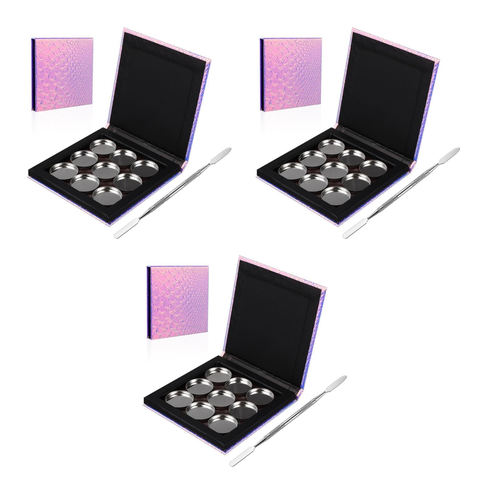 Beavorty 3 Set vassoio per il trucco vuoto ombretto tavolozza trucco magnetica kit palette vuoto per il trucco tavolozze di trucco bordo dei cosmetici condizionatore cosmetico padella