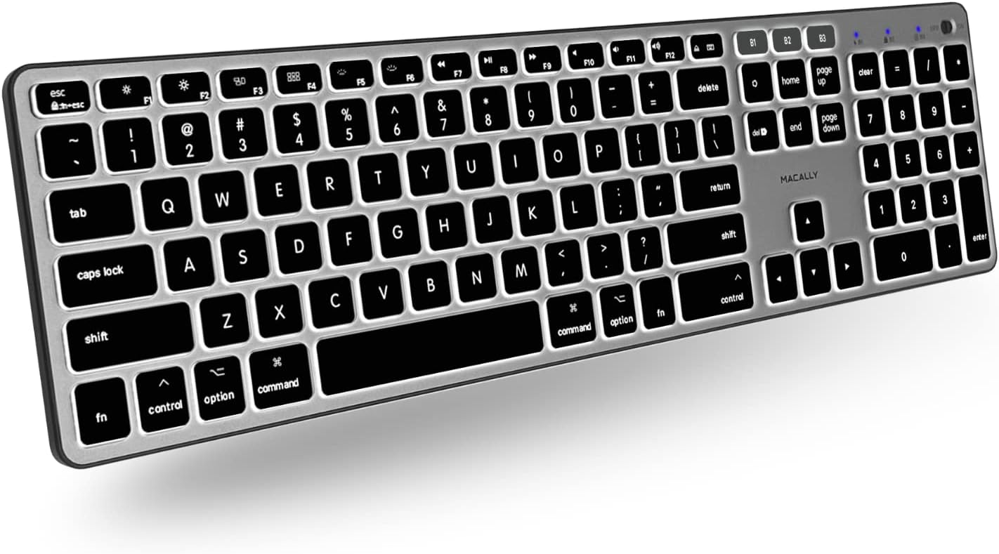 Backlit Bluetooth Keyboard for Mac - Compatible Apple Keyboard Wireless - Multi-Device for MacBook Pro/Air, iMac, iMac Pro, Mac mini/Pro
