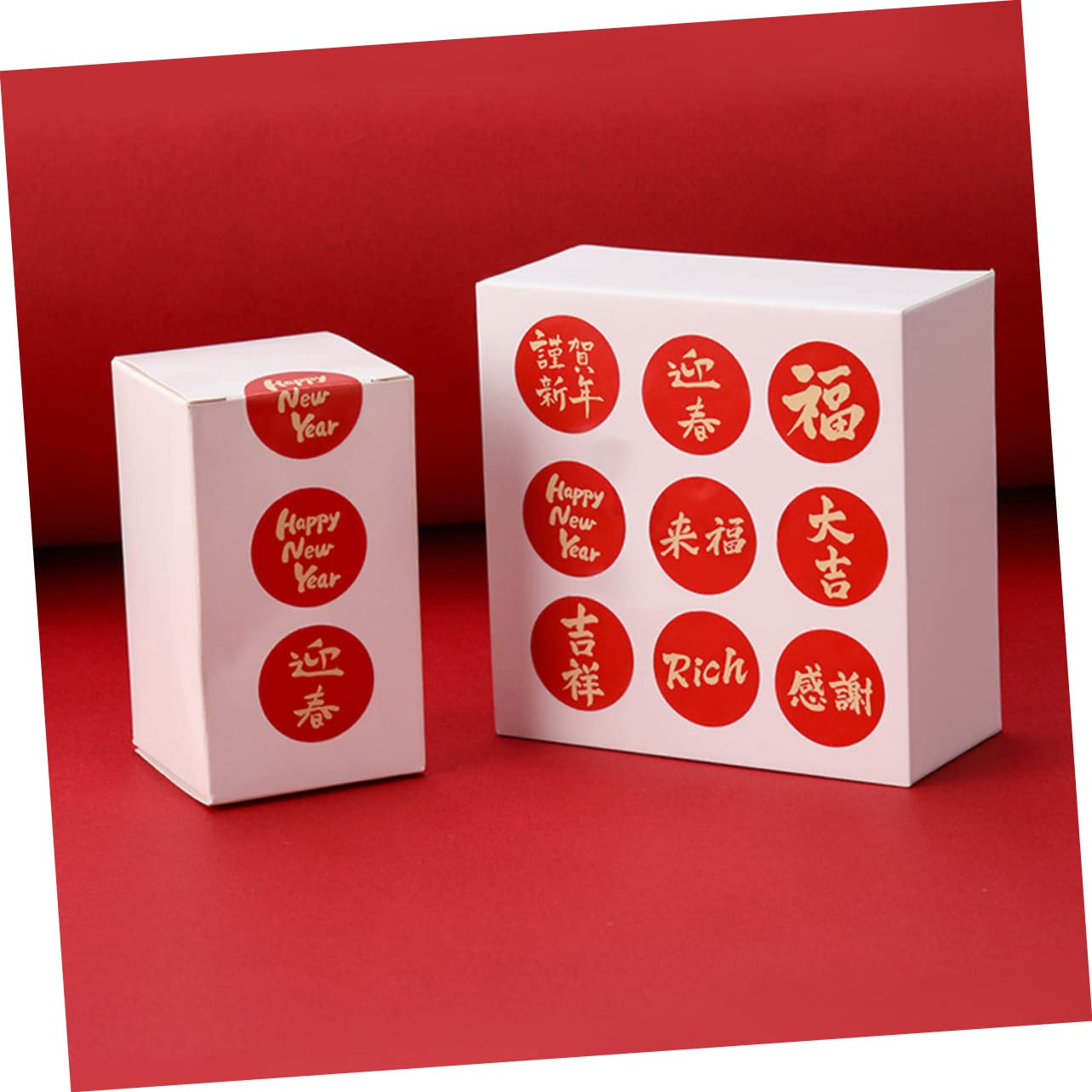 SHINEOFI 15rotoli Adesivi Rotondi Per Capodanno Etichette Decorativi Per Festival Del Del Coniglio Stickers Colorati e Divertenti Per Regali Buste e Scatole
