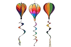 Syhonic Rainbow Windsock Hot Air Balloons Wind Spinner: Vibrant Outdoor Decor