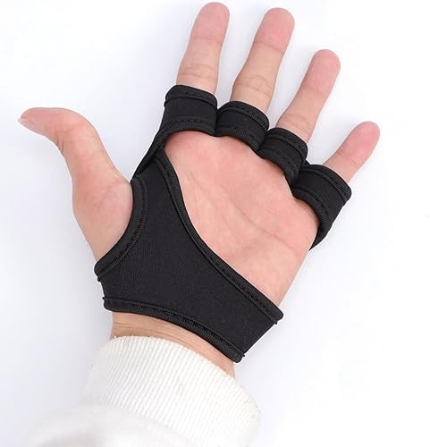 Miniatura 7 de ABOOFAN Guantes de gimnasio antideslizantes de silicona sin dedos con palma acolchada y correa para la muñeca para hombres y mujeres que absorben la