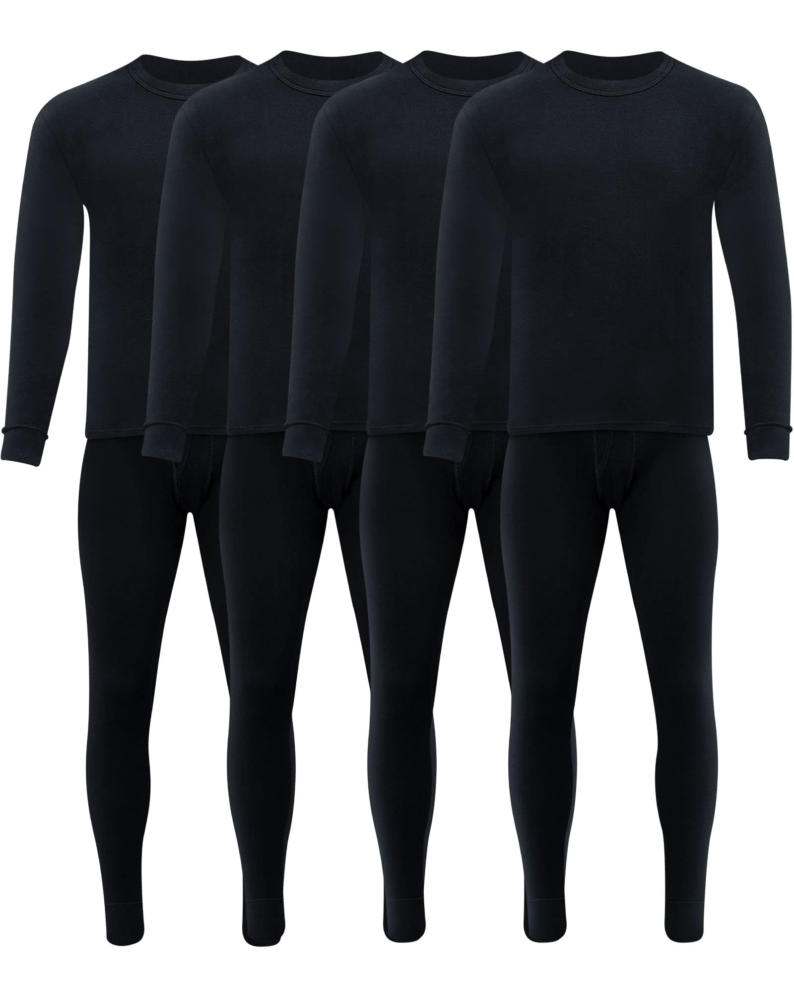 4 Set Thermal Underwear for Men Soft Long Johns Cotton Warm Men's Thermal Underwear Bottoms and Tops for Cold Winter Weather