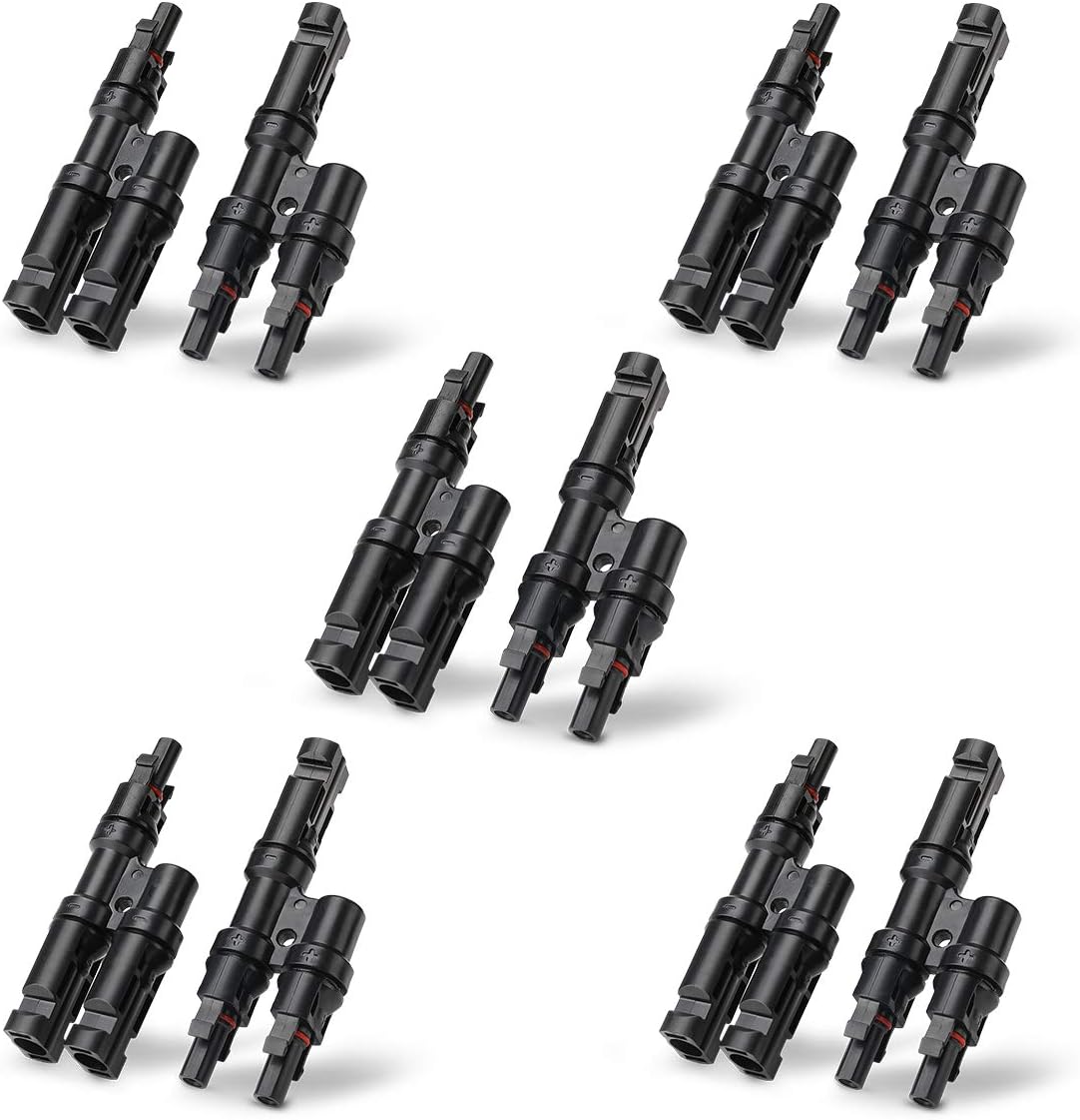 BougeRV Solar Branch Connectors Y Connector for Parallel Connection Between Solar Panels FMM+MFF (5 Pairs)