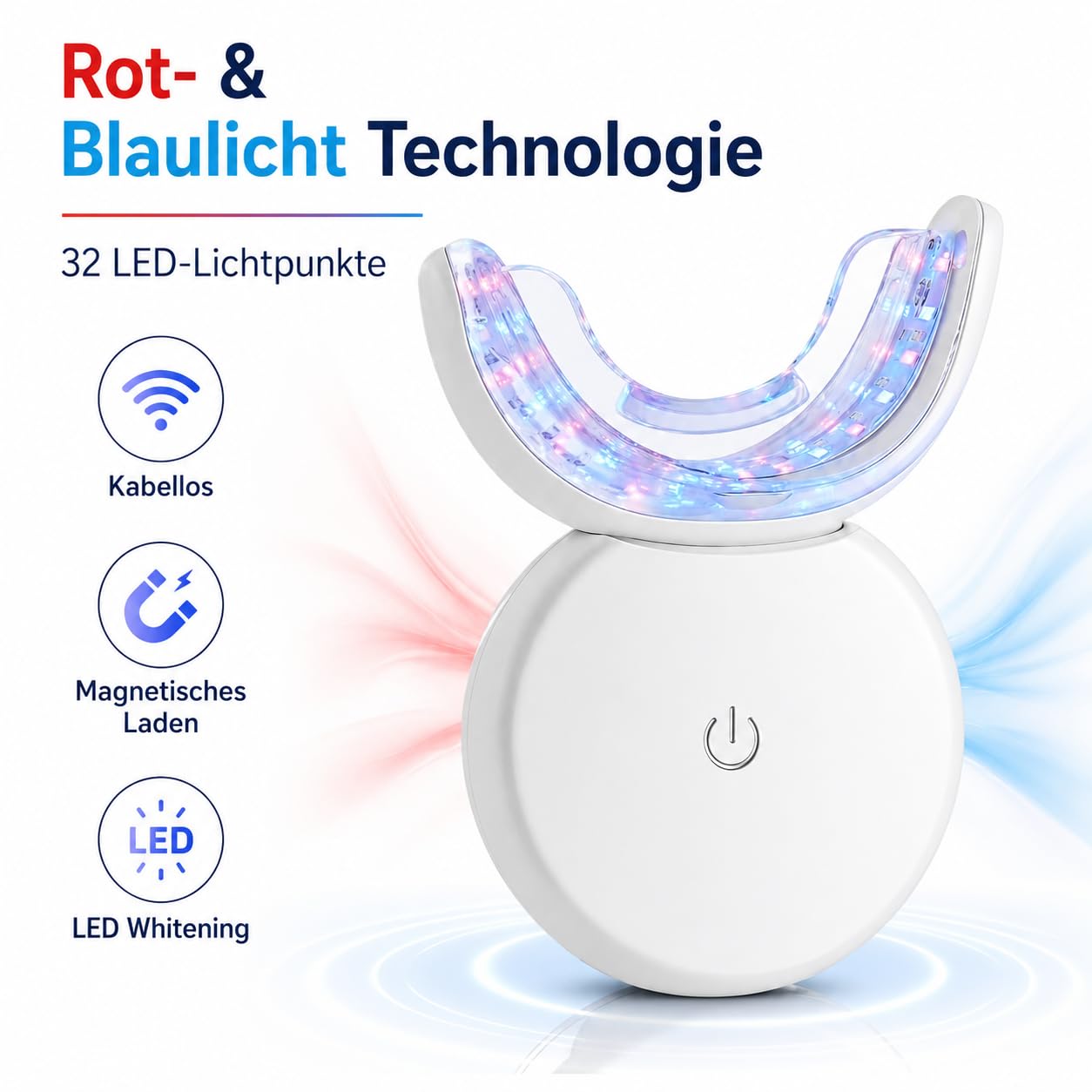 Wellawhite Teeth Whitening Zahnbleaching Set Für Zuhause Mit LED Licht Mundschiene Gel Für Gelbe Zähne Kaffee Tee Rotwein Verfärbungen (Schwarz)